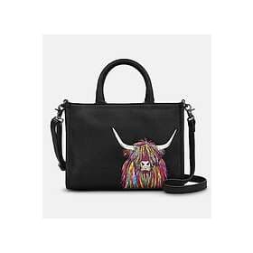 Yoshi Highland Cow Black Leather Grab Bag
