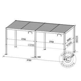 Dancover Bioklimatisk pergola paviljong Trädgårdspaviljong San Pablo, 4x5.8m, Sv