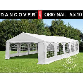 Dancover Partytält Festtält Original 5x10m PVC, "Arched", Vit