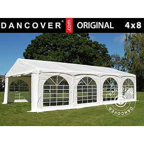 Dancover Partytält Festtält Original 4x8m PVC, "Arched", Vit
