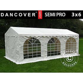 Dancover Partytält Festtält SEMI PRO Plus 3x6m PVC, Vit