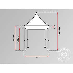 Dancover Snabbtält Depåtält Easy-up tält Eventtält Partytält FleXtents PRO 2x2m 