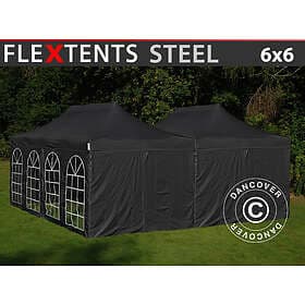 Dancover Snabbtält Depåtält Easy-up tält Eventtält Partytält FleXtents Steel 6x6