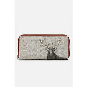 Yoshi Tweed & Leather Zip Round Leather Purse