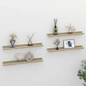 vidaXL Wall Shelves 4 pcs White and Sonoma Oak 60x9x3 cm 326695