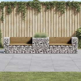 vidaXL Garden Bench with gabion basket pressure-treated pine 3196247