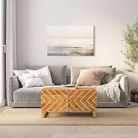 vidaXL Soffbord brun och svart 80x50x40 cm massivt mangoträ 356788