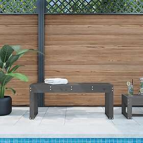 vidaXL Trädgårdsbench grå 110x38x45 cm massiv furu 825095