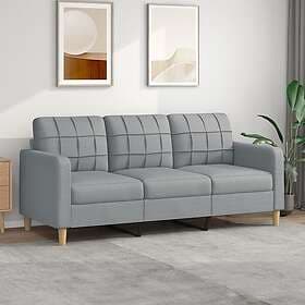 vidaXL 3-seater sofa light grey fabric