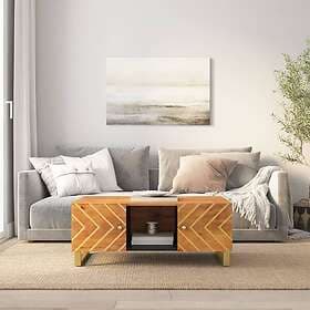 vidaXL Soffbord brun och svart 100x54x40 cm massivt mangoträ 356795