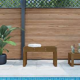 vidaXL Trädgårdsbench honungsbrun 80x38x45 cm massiv furu 825089