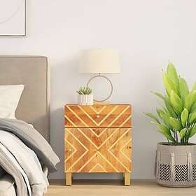 vidaXL Sängbord brun och svart 50x33x60 cm massivt mangoträ 356791