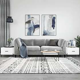 vidaXL Soffbord 2 st vit högglans 50x50x40 cm konstruerat trä 829417