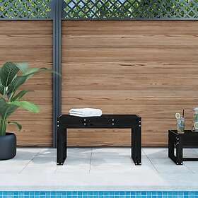 vidaXL Trädgårdsbench svart 80x38x45 cm massiv furu 825090