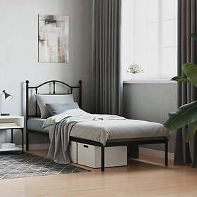 vidaXL Bed Frame med huvudgavel metall svart 80x200 cm 353430