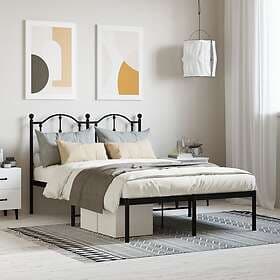 vidaXL Bed Frame med huvudgavel metall svart 120x200 cm 353437