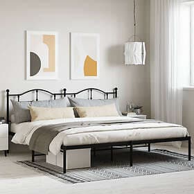 vidaXL Bed Frame med huvudgavel metall svart 193x203 cm 353445