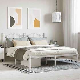 vidaXL Bed Frame med huvudgavel metall vit 183x213 cm 353493