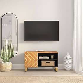 vidaXL TV Stand brun och svart 80x31.5x46 cm massivt mangoträ 356798
