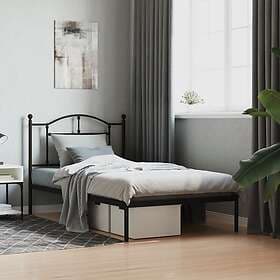 vidaXL Bed Frame med huvudgavel metall svart 100x190 cm 353433