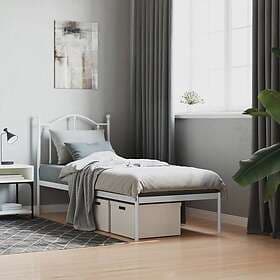 vidaXL Bed Frame med huvudgavel metall vit 75x190 cm 353478
