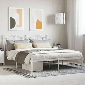 vidaXL Bed Frame med huvudgavel metall vit 160x200 cm 353491