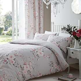 Catherine Lansfield Canterbury Easy Care, Grey, UK Double Duvet Set