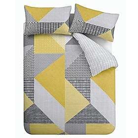 Catherine Lansfield Larsson Geo Easy Care 3 pcs, Double Duvet Set Ochre
