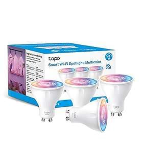 TP-Link Tapo Smart Wi-Fi Spotlight, Multicolour, White Tunable, GU10 Lamp Base L