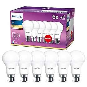 Philips LED B22 Frosted 6 Pack Light Bulbs 13W (100W) 2700K