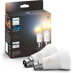 Philips Hue White Ambiance Smart Bulb Twin Pack LED [B22 Bayonet Cap] - 1100 Lum