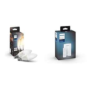 Philips Hue White Ambiance Smart Light Bulb Candle Twin Pack LED [GU10] with Blu