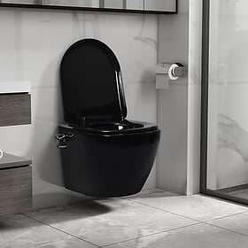 vidaXL Wall-Hung Rimless Bidet Toilet (Black)