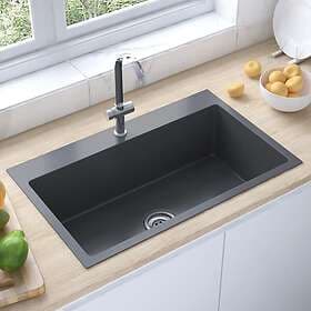 vidaXL 51515 Handmade Sink Black Stainless Steel
