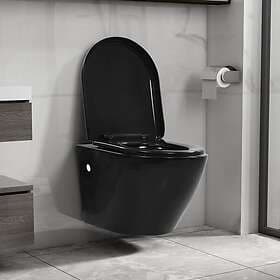 vidaXL Wall-hung Toilet (Black)
