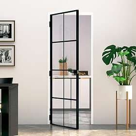 vidaXL Internal Door 76x201.5 cm härdat glass och aluminium slim 153662