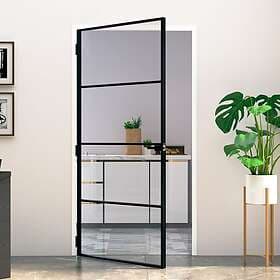 vidaXL Internal Door 102x201.5 cm härdat glass och aluminium slim 153661