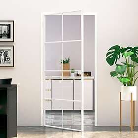 vidaXL Internal Door 93x201.5 cm Tempered Glass Aluminum Slim