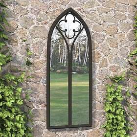 vidaXL Garden Mirror black 100x45cm iron for outdoor use 318350