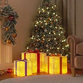 vidaXL 356244 Christmas Decoration with Lights Christmas Presents 3 pc 64 LED Wa