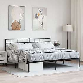 vidaXL Bed Frame med huvudgavel metall svart 180x200 cm 355663