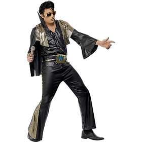 Elvis Kostym Black/Guld Maskeraddräkt