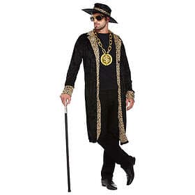 Svart Pimp Maskeraddräkt
