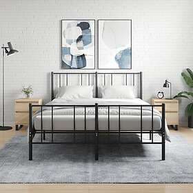 vidaXL Sängbord 2 st sonoma-ek 40x35x50 cm konstruerat trä 830691