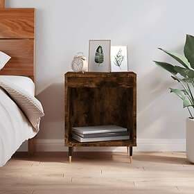 vidaXL Nightstand Smoke Brown Oak 40x35x50cm Constructed Wood