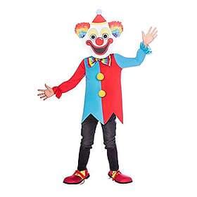 Amscan 9907114 Barndräkt clown, långärmad tröja, huvudbonad, skojig mapp, temafe