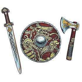 Liontouch 50007LT Medeltida Viking Set för Barn Leksakssvärd, Sköld & Yxa i Skum