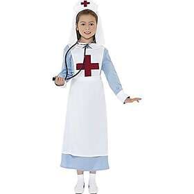 Smiffys WW1 Sister Costume Dress, Mock Apron and Hood (L)
