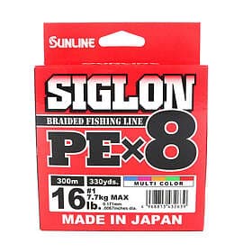 Sunline Siglon PE X8 Braid Multi Color 300m 0.171mm