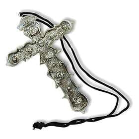 Smiffys Cross Silver-colored Pretend Jewelry